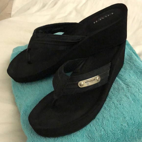 coach jaden wedge flip flops